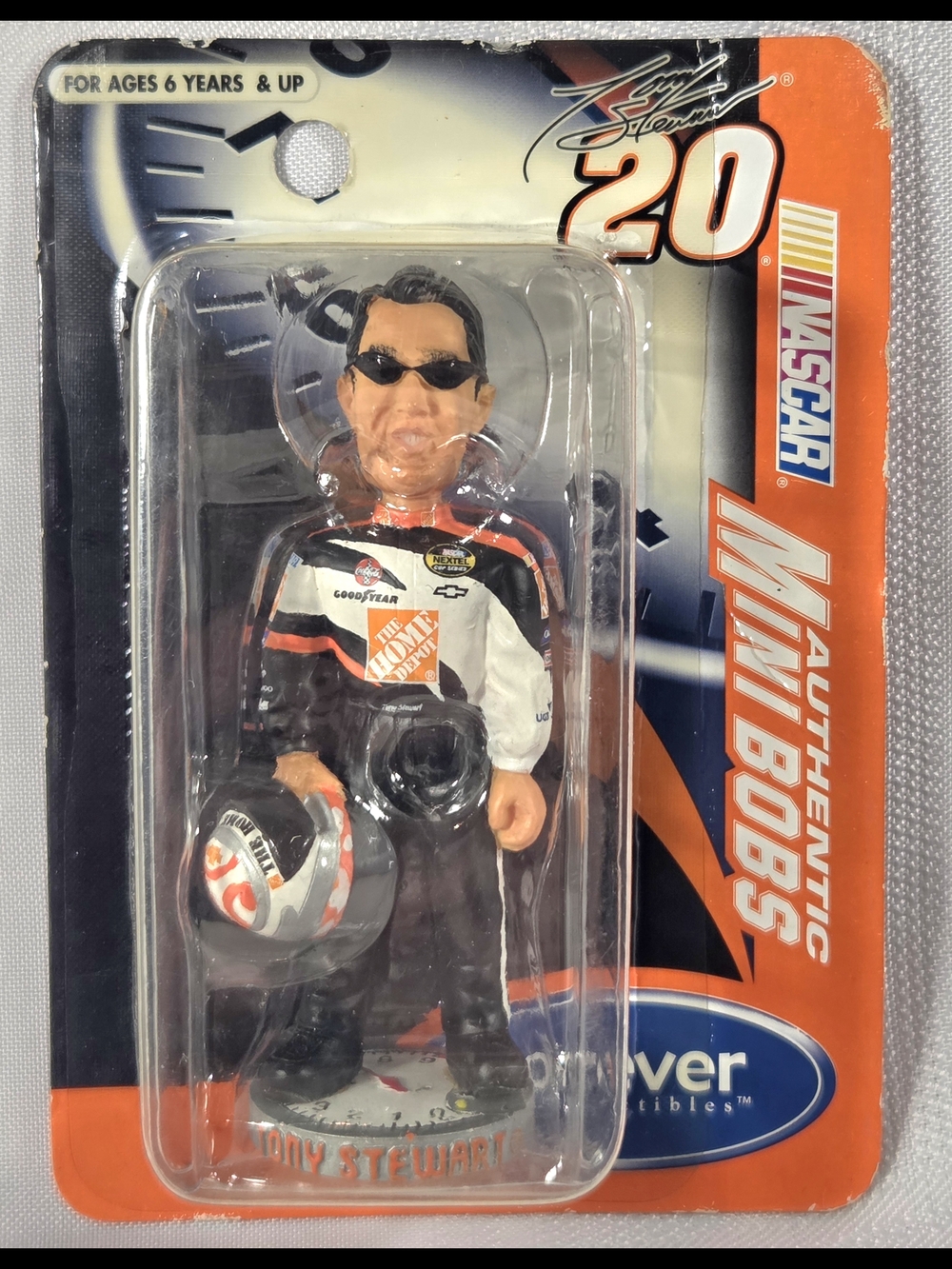 Tony Stewart #20 NASCAR Authentic Mini Bobblehead - Black, Orange, White